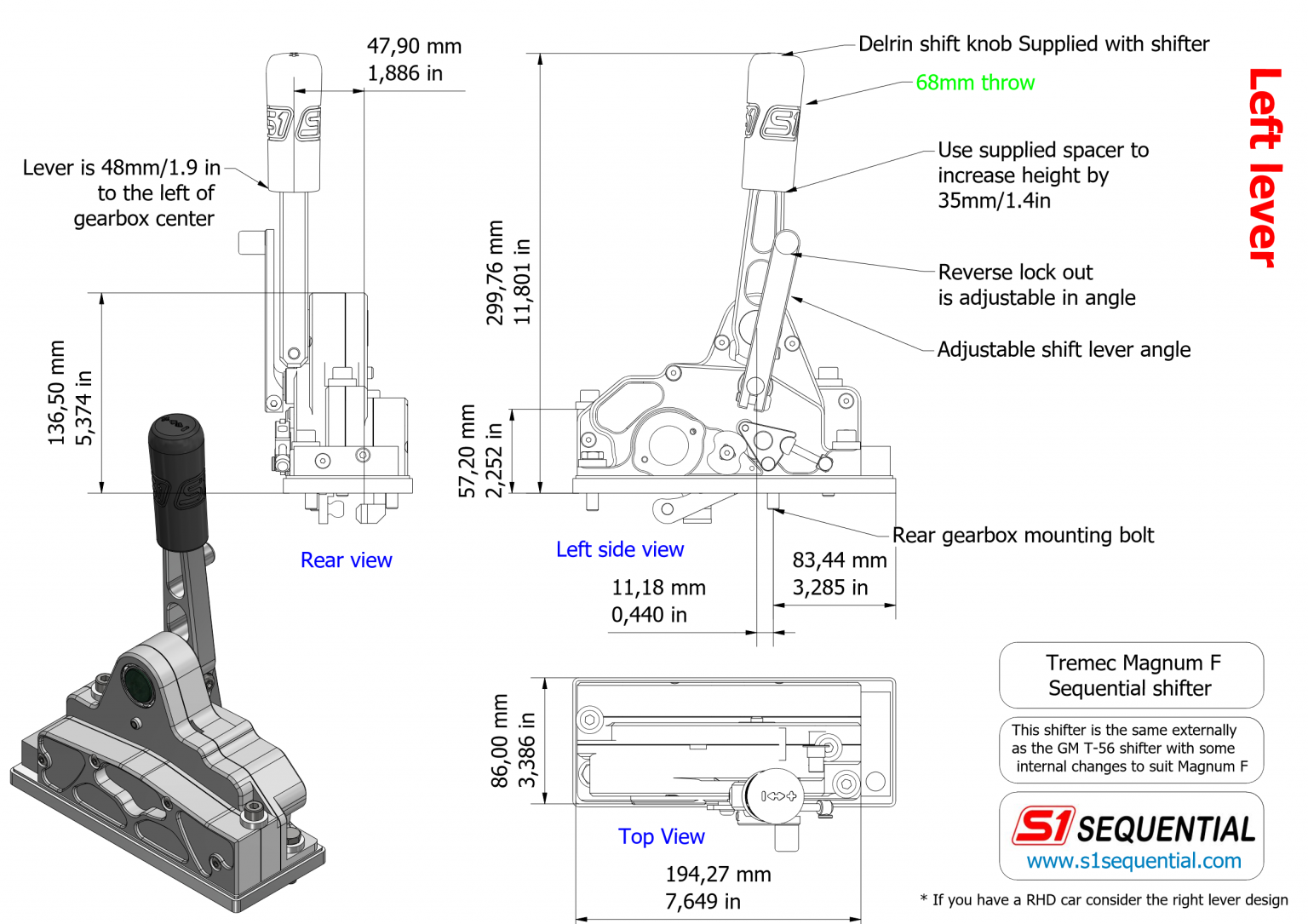 Sequential Shifter X Rocker Tremec Magnum & Magnum XL Sequential Shifter | S1 Sequential